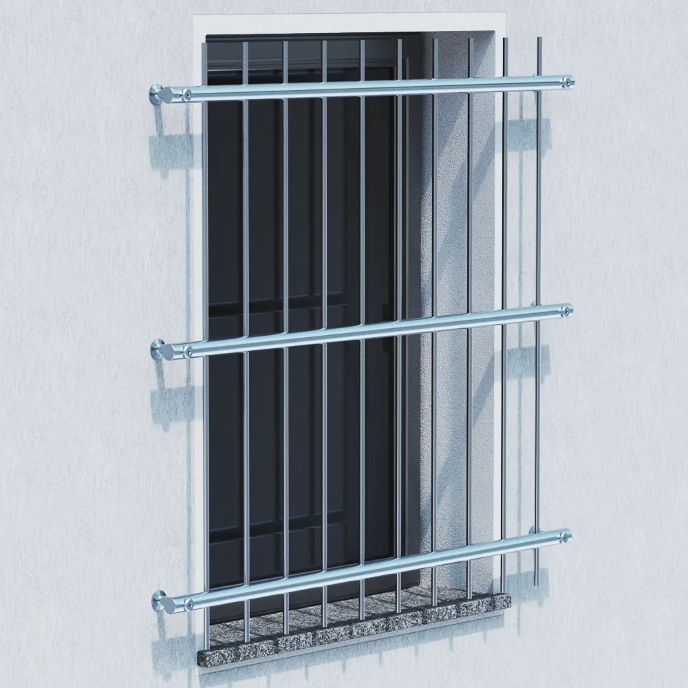 Runde Edelstahl Fenster Absturzsicherung in der Laibung